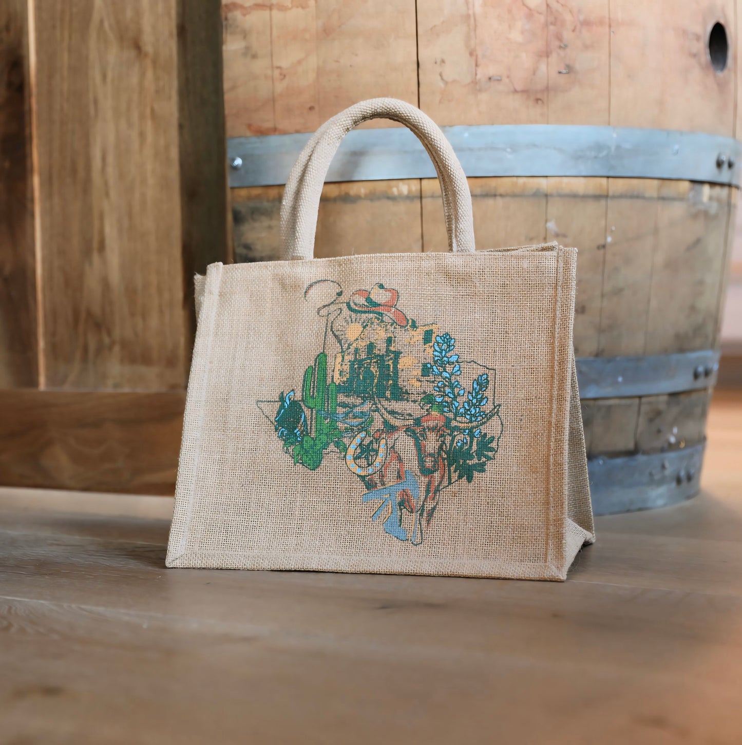 Texas Love Gift Tote Natural/Multi 12x10x8