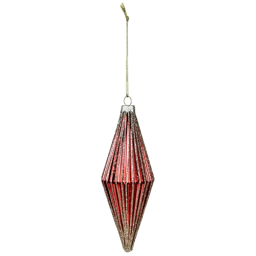 Ribbed Rhombus Ornaments - Red