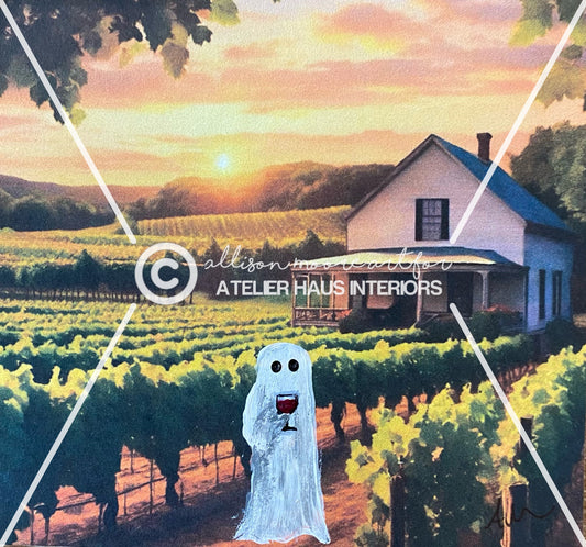 Gerald- The Wine Loving Ghost 4” x 4” Print