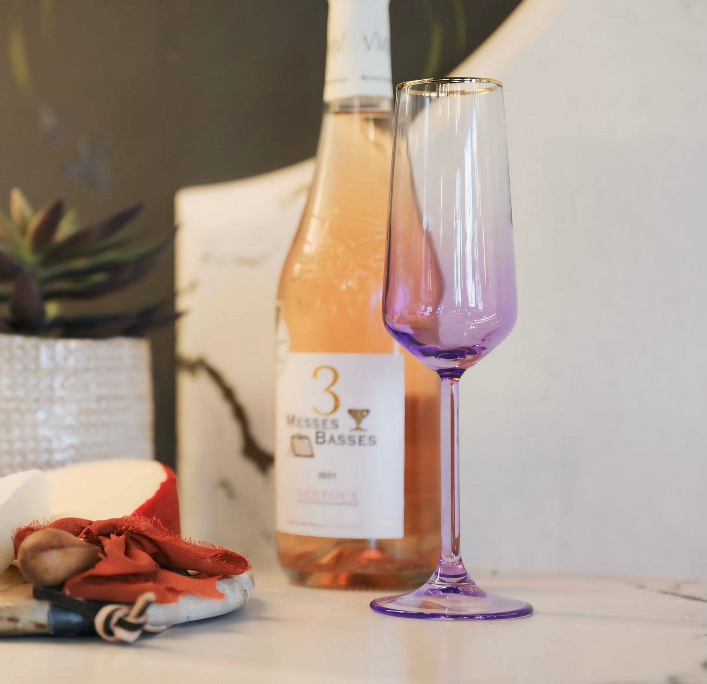 RAINBOW AMETHYST CHAMPAGNE FLUTE