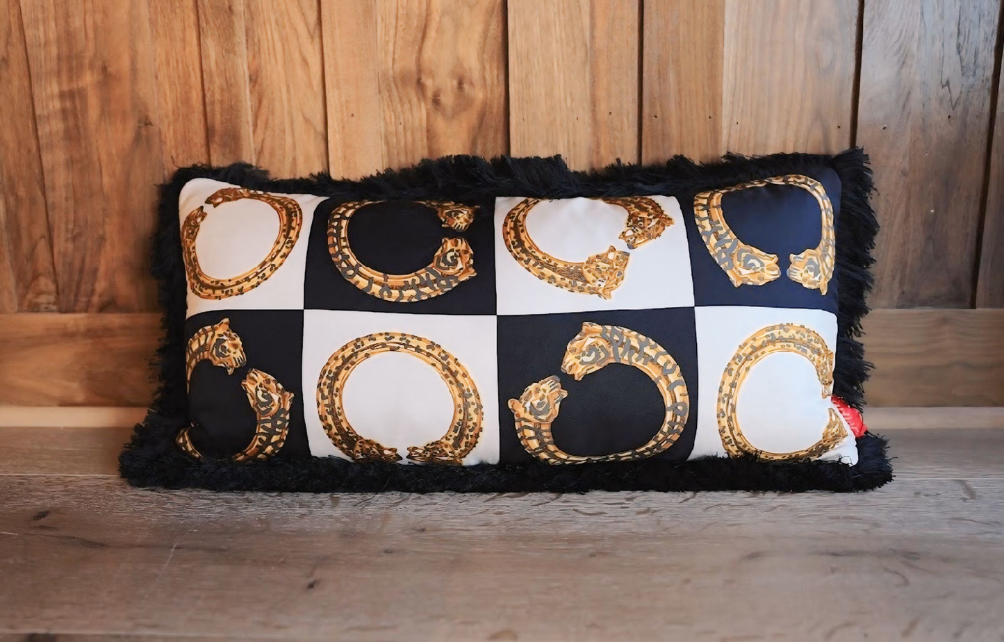 Cartier Duos de Tigre Black & White Pillow