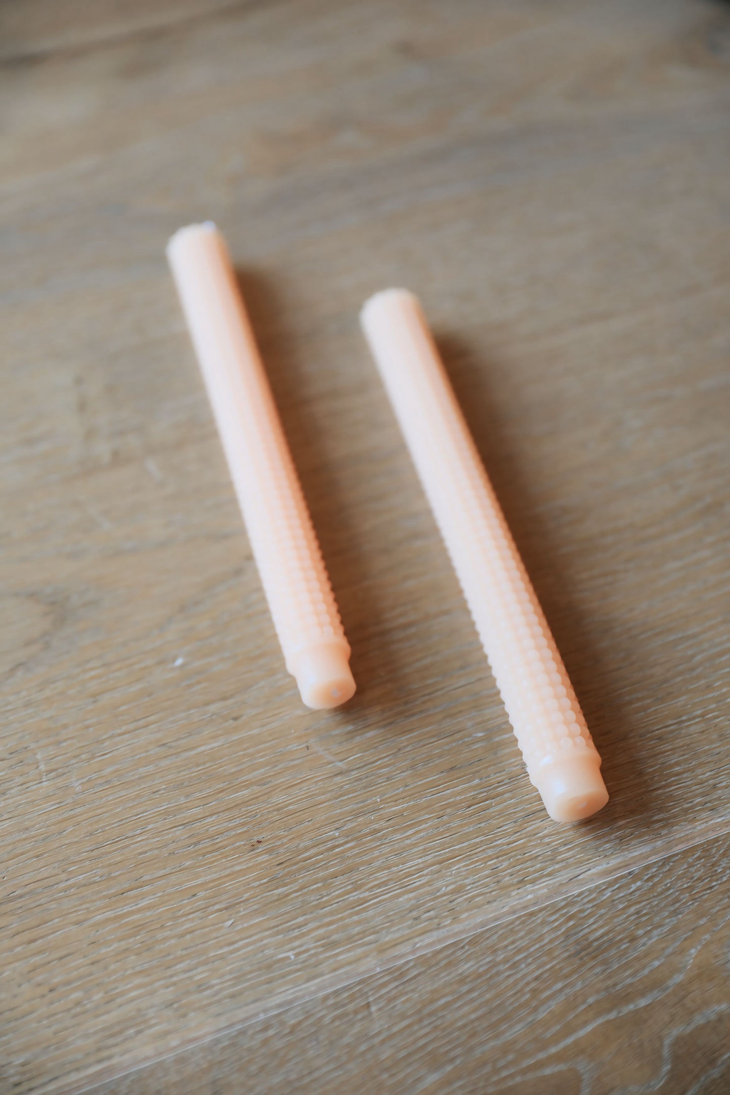 Unscented Hobnail Taper Candle Pink set 2