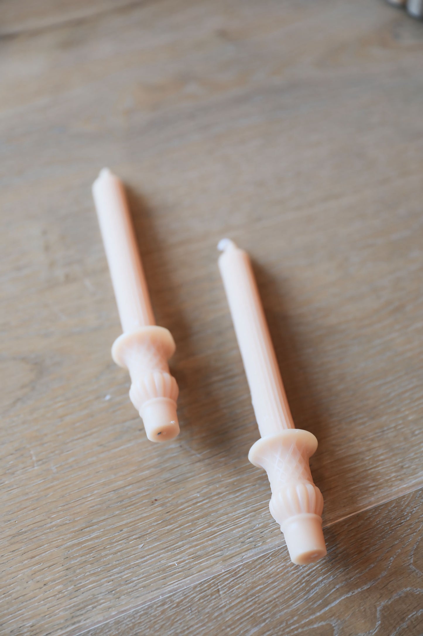 Unscented Pleated Taper Candles Natural set 2