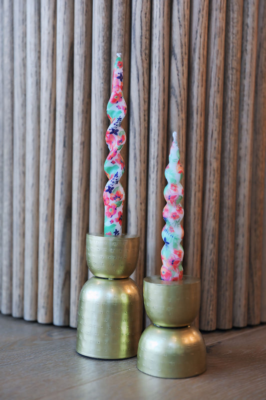Flowers Plants Taper Candles-Long / 2-pack