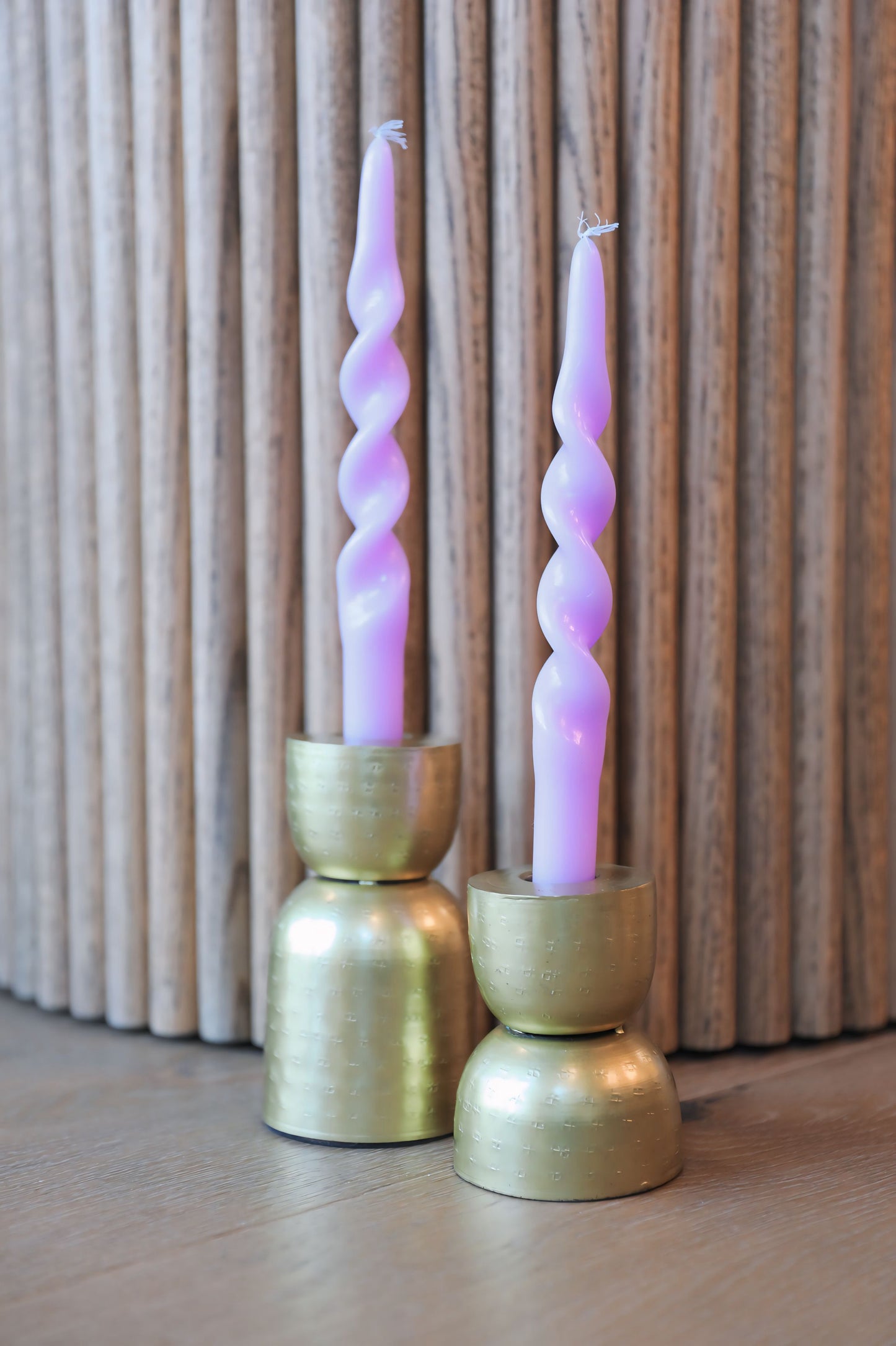 Handmade Spiral Taper Candle-Purple / 2-Pack