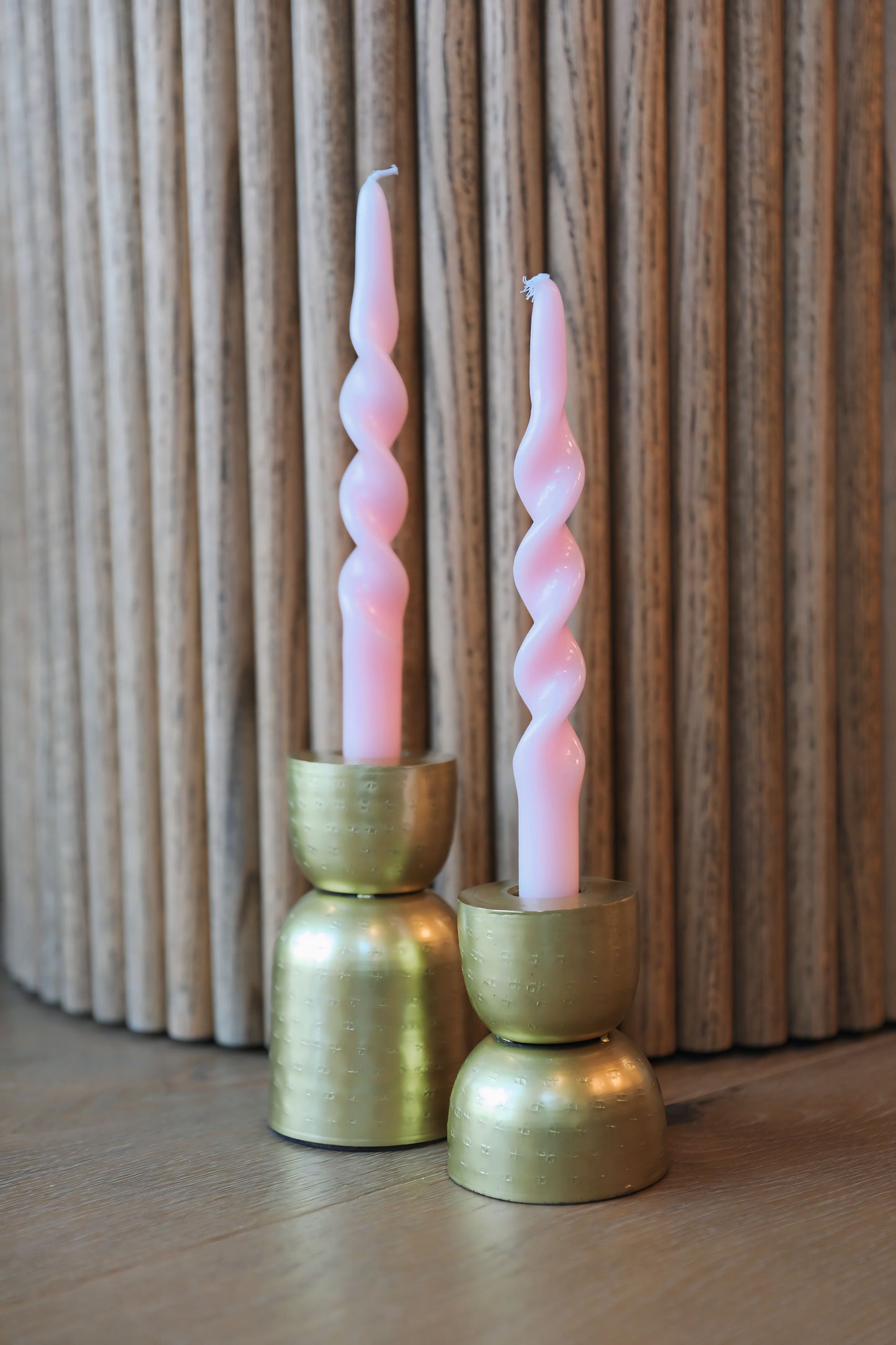 Handmade Spiral Taper Candle-Pink / 2-Pack