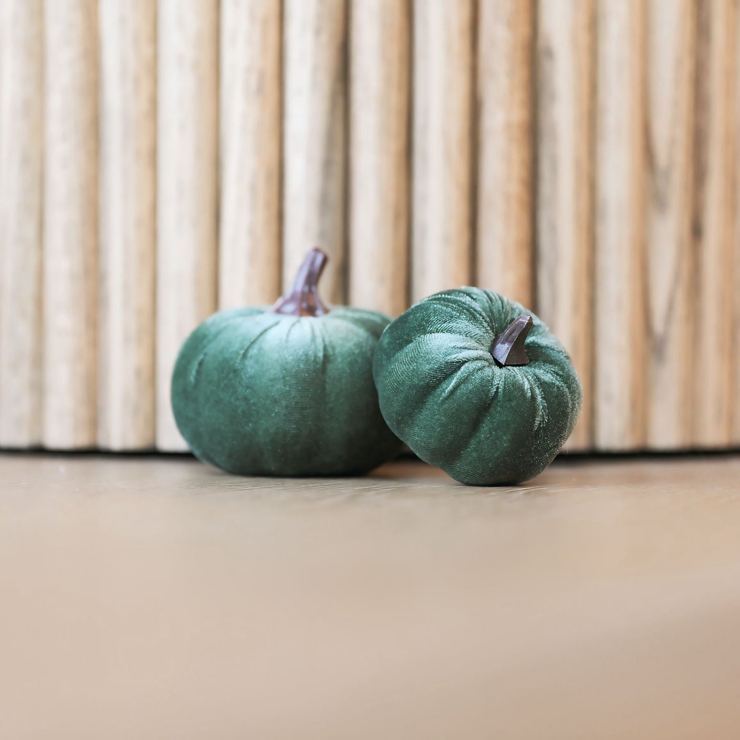 Fall Velvet Pumpkin Decoration Green XSmall