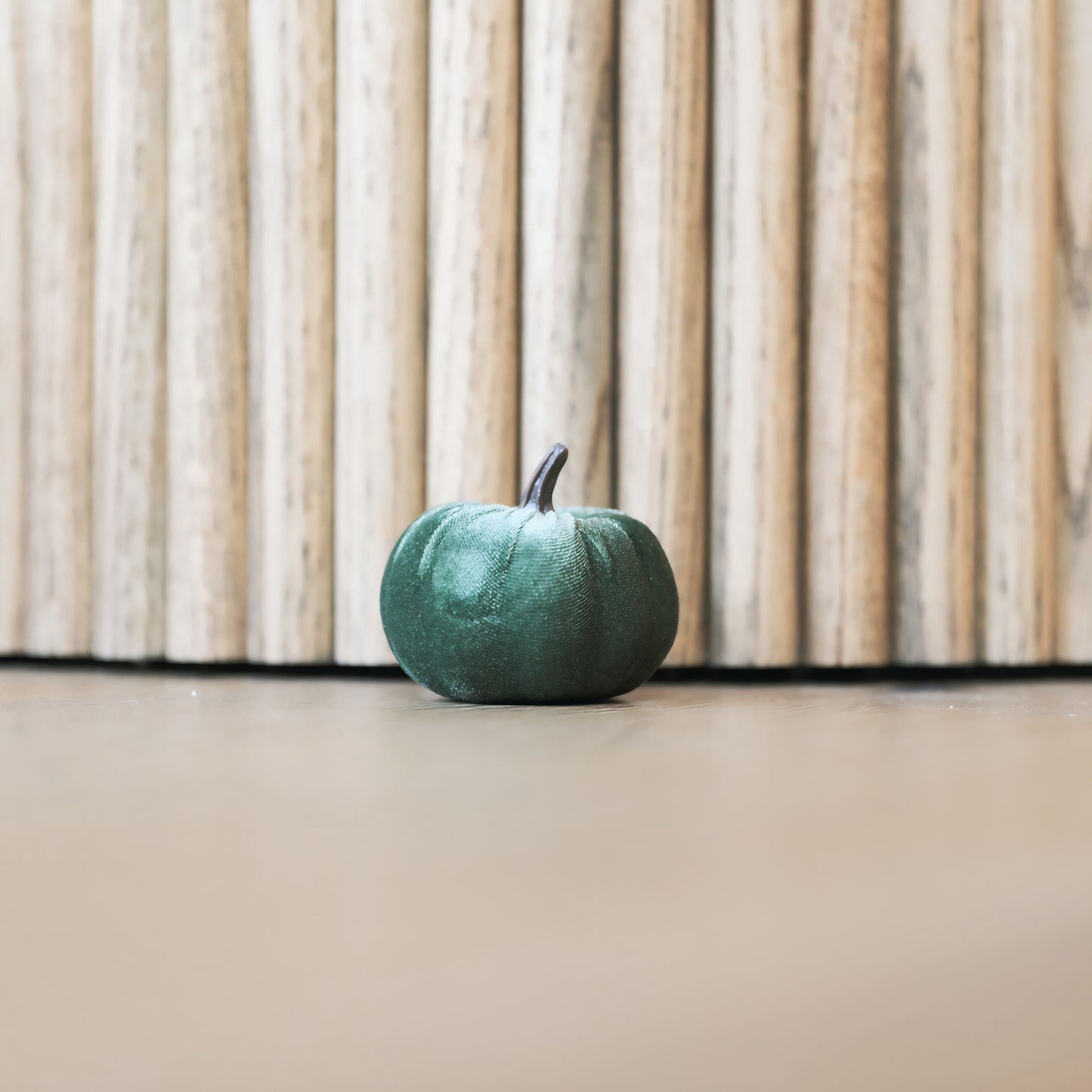 Fall Velvet Pumpkin Decoration Green XSmall