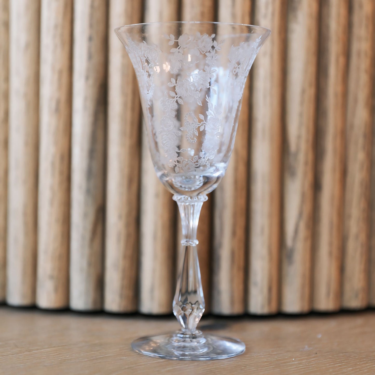 Cambridge Rose Point Water Goblets/Tiffin-Franciscan - Set of 4