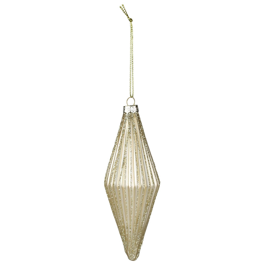 Ribbed Rhombus Ornaments - Gold