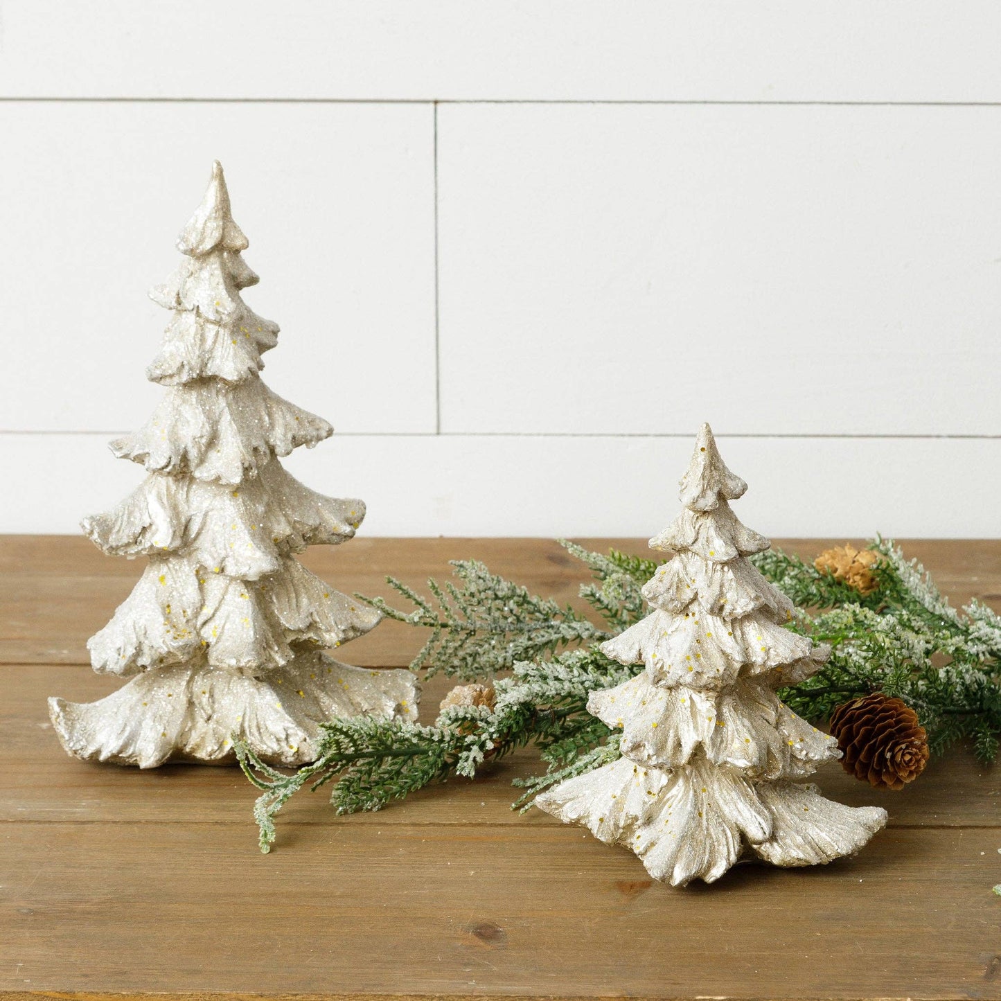 Champagne Tree With Shimmer, Sm And Md (Set Of 02)