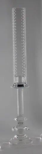 CRYSTAL GLASS CANDLE HOLDER W/SHADE MEDIUM