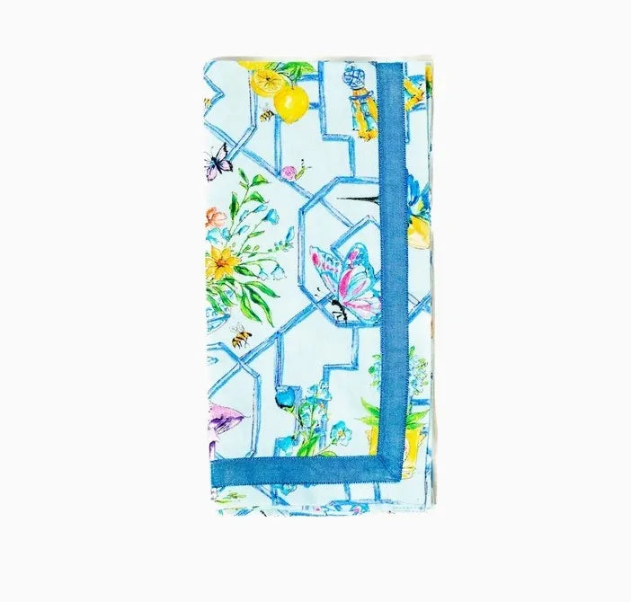 Wonderland Napkins Blue 20x20
