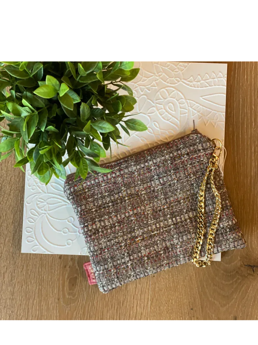 Vintage Chanel Gld Buttons Wristlet Bag
