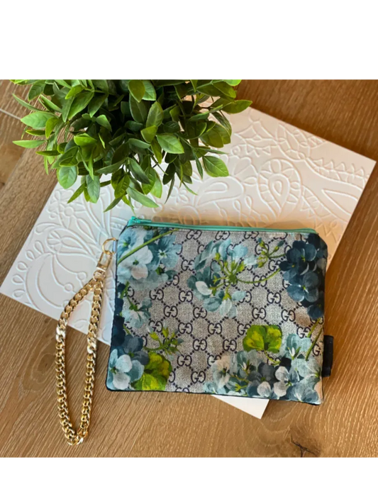 Gucci Blooms Blue Wristlet Bag