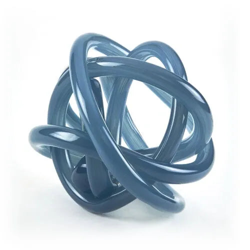 HANDBLOWN GLASS KNOT SMOKY BLUE