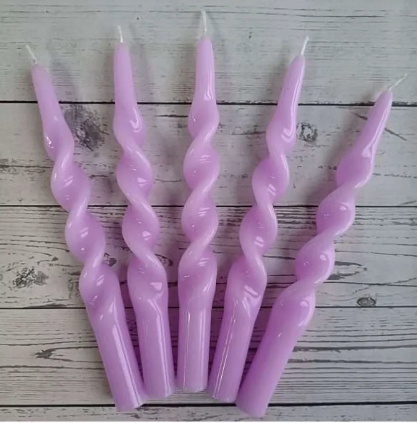 Handmade Spiral Taper Candle-Purple / 2-Pack