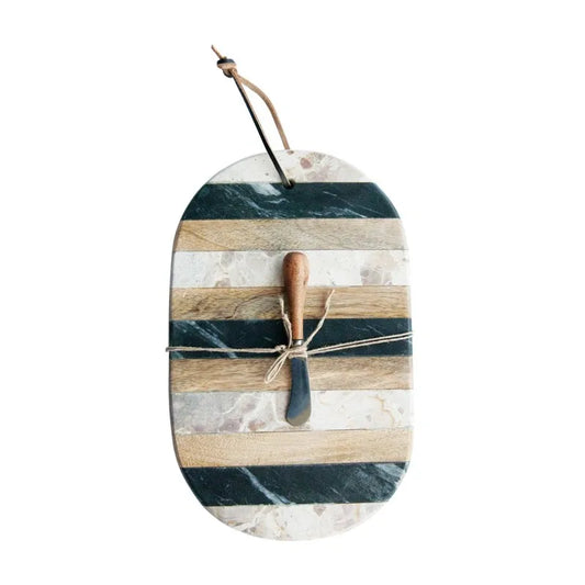 Marble & Mango Wood Cheese/Cutting Board