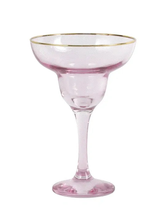 RAINBOW PINK MARGARITA GLASS