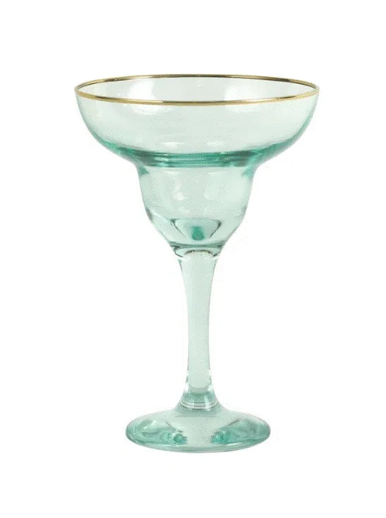 RAINBOW GREEN MARGARITA GLASS