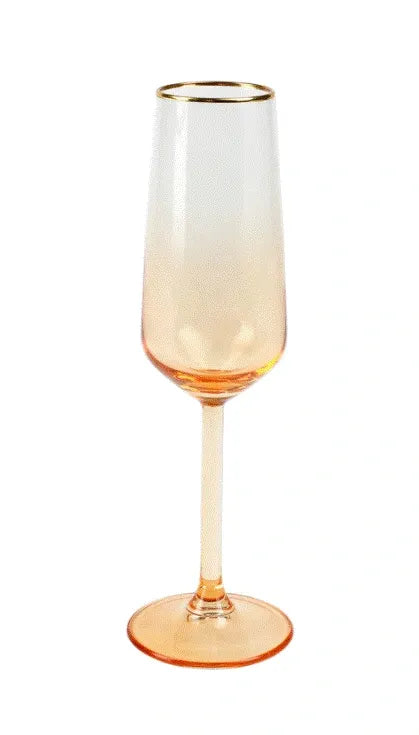 RAINBOW AMBER CHAMPAGNE FLUTE