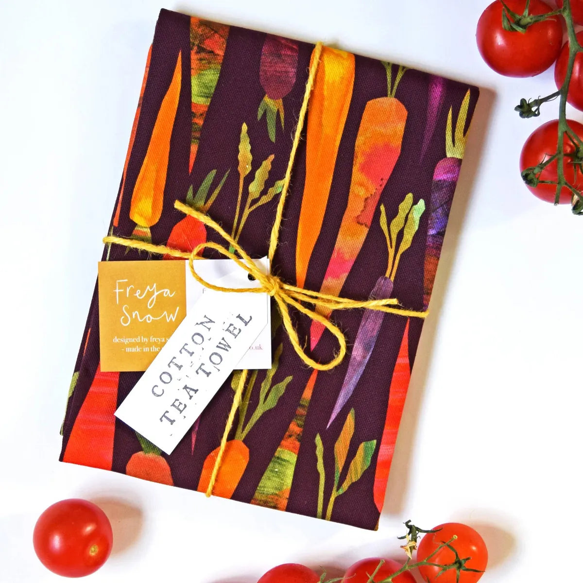 Purple Carrots Tea Towel