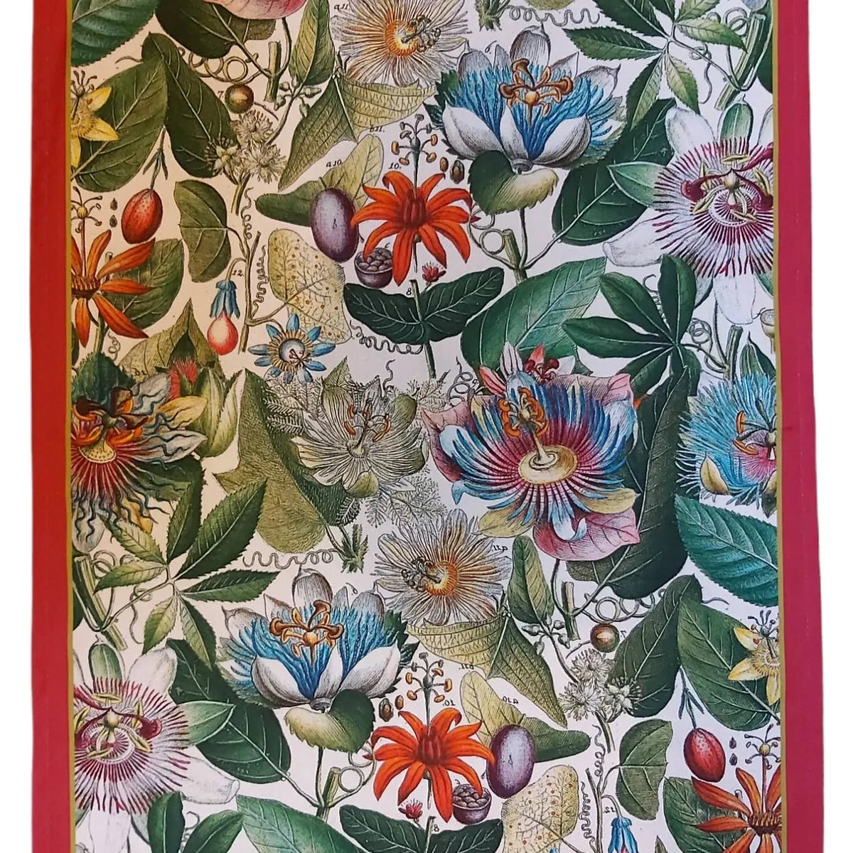 Passionflower Antique Botanical Print Tea Towel