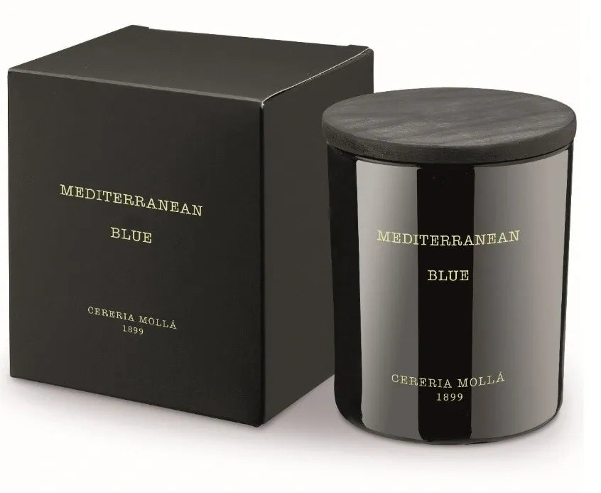 8oz Mediterranean Blue Candle - Black