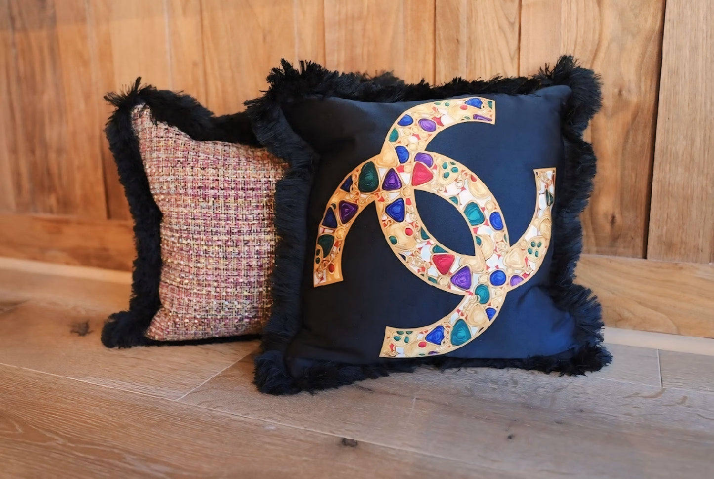 Channel CC Bijoux Noir Pillow