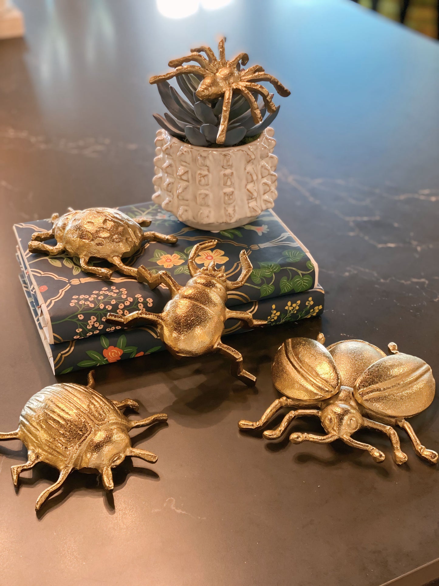 Cast Gold Spider Wall Decor