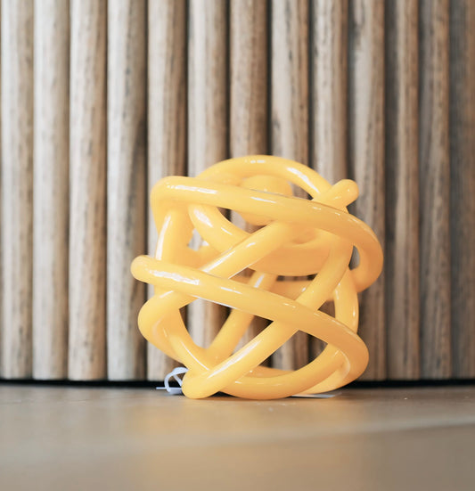 HANDBLOWN GLASS KNOT YELLOW