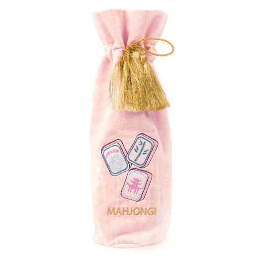 Mahjong Embroidered Wine Bag