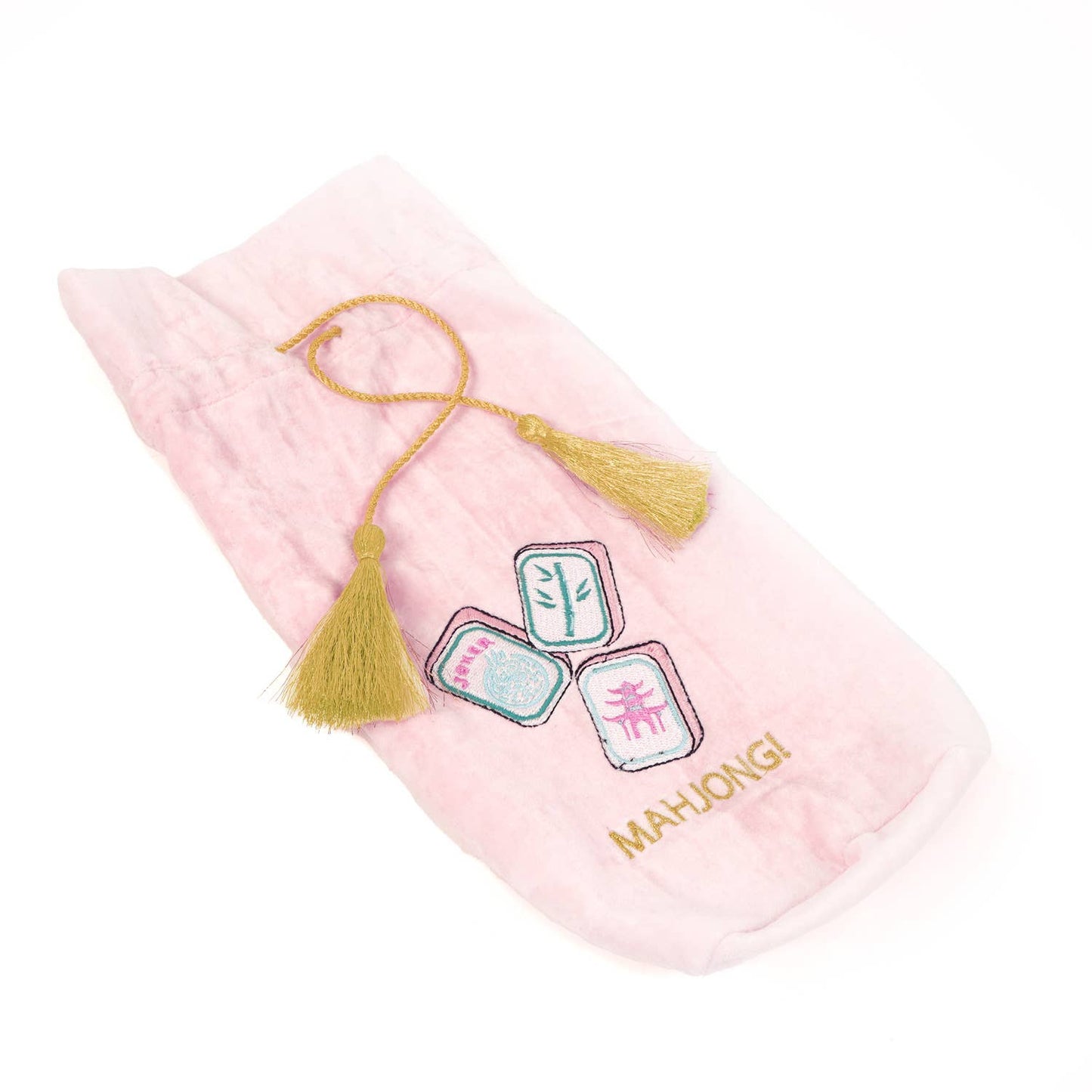 Mahjong Embroidered Wine Bag