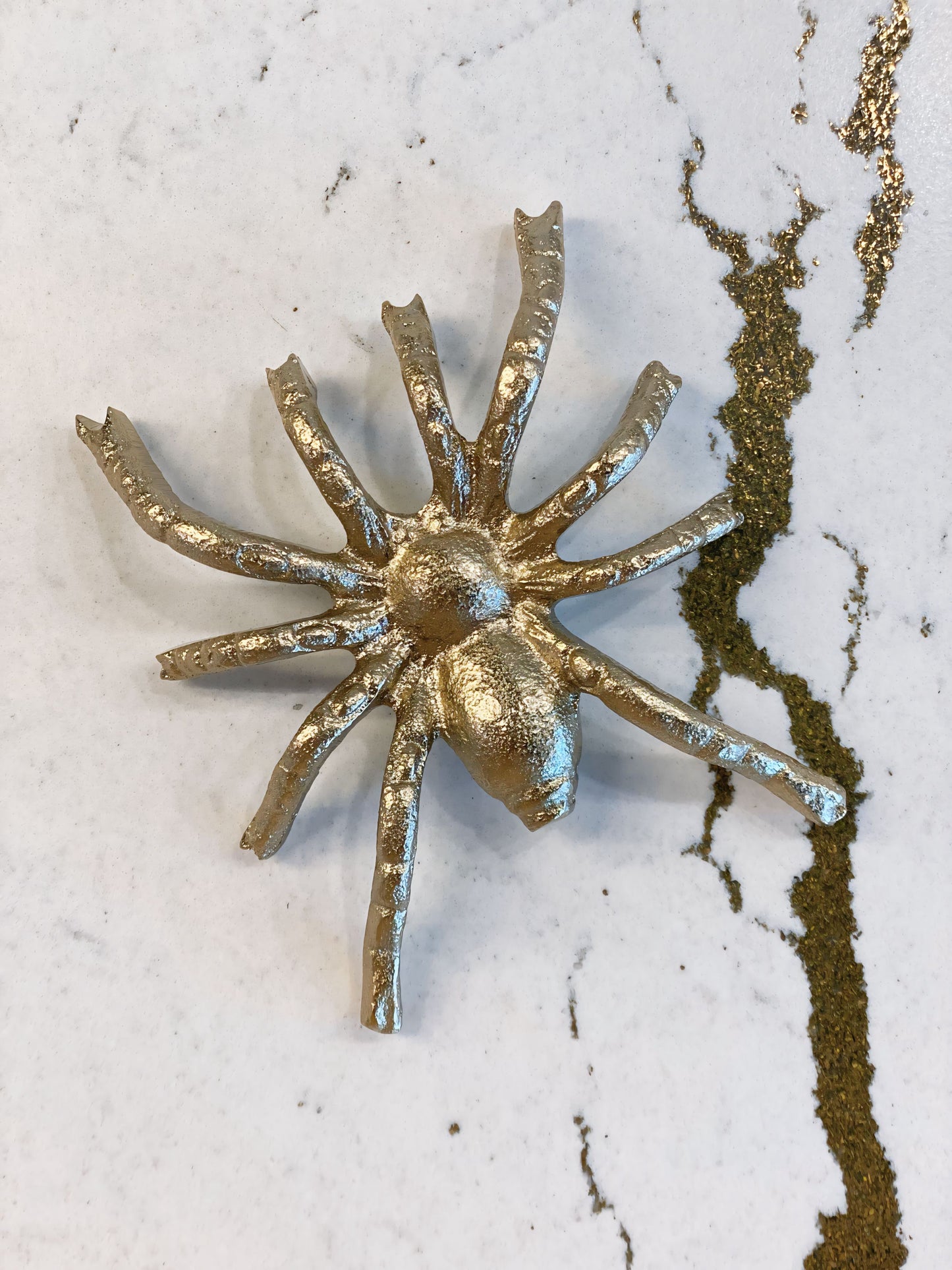 Cast Gold Spider Wall Decor