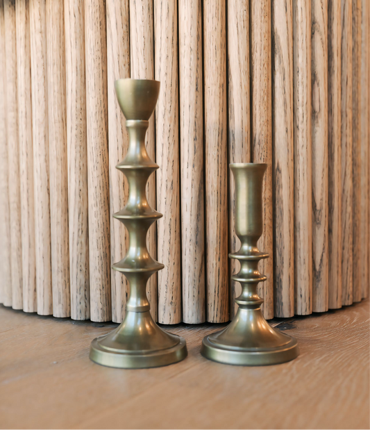 Metal Taper Holders with Antique Finish set 2
