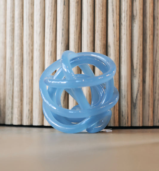 HANDBLOWN GLASS KNOT SMOKY BLUE