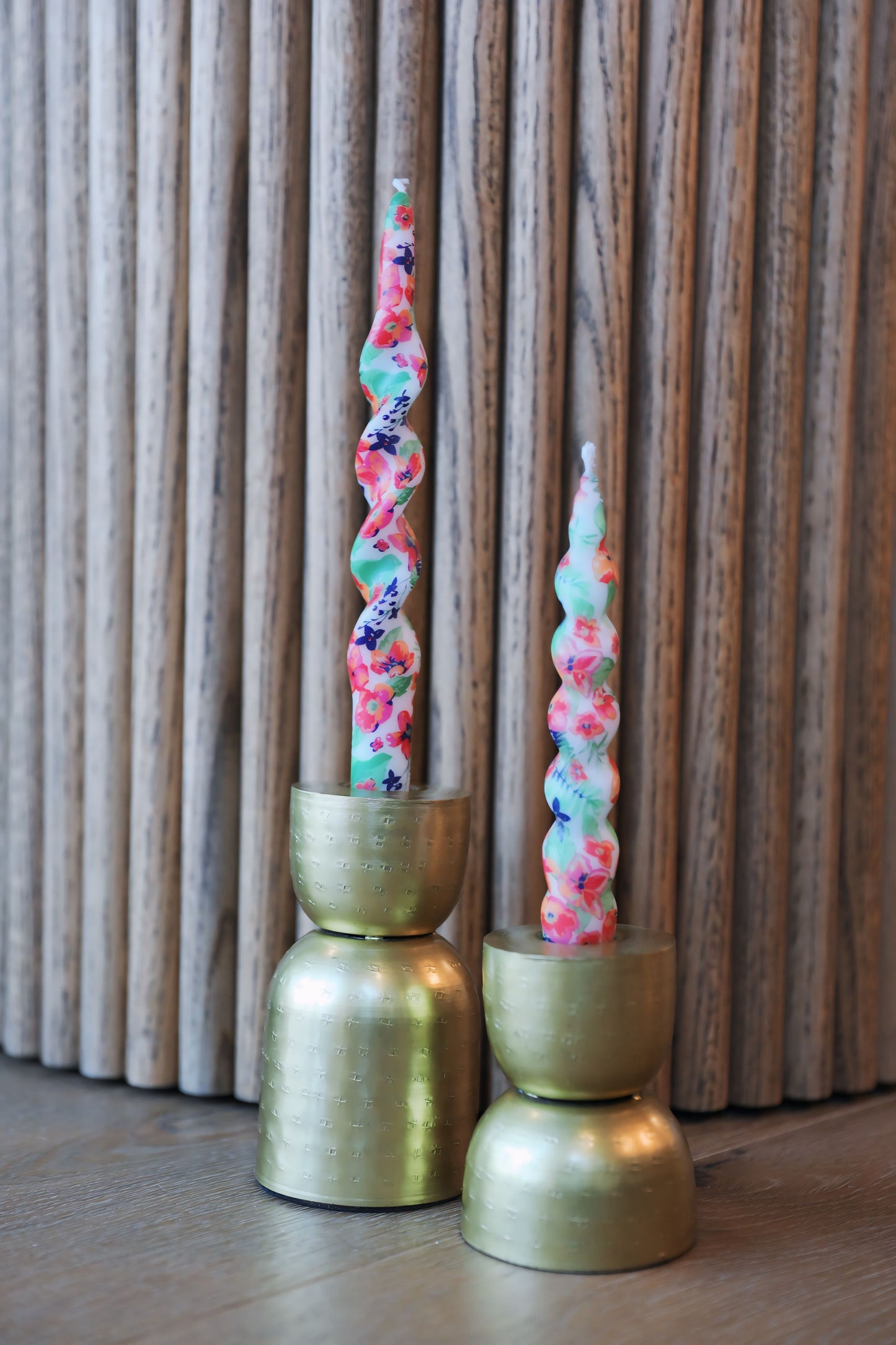 Flowers Plants Taper Candles-Long / 2-pack