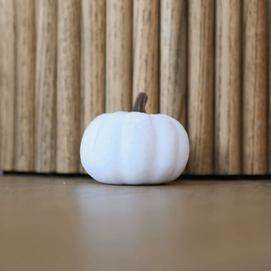 Fall Velvet Decoration Pumpkin White