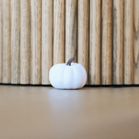 Fall Velvet Decoration Pumpkin White XS