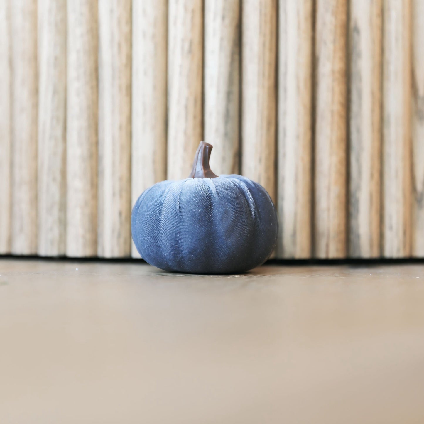 Fall Velvet Pumpkin Decoration Grey