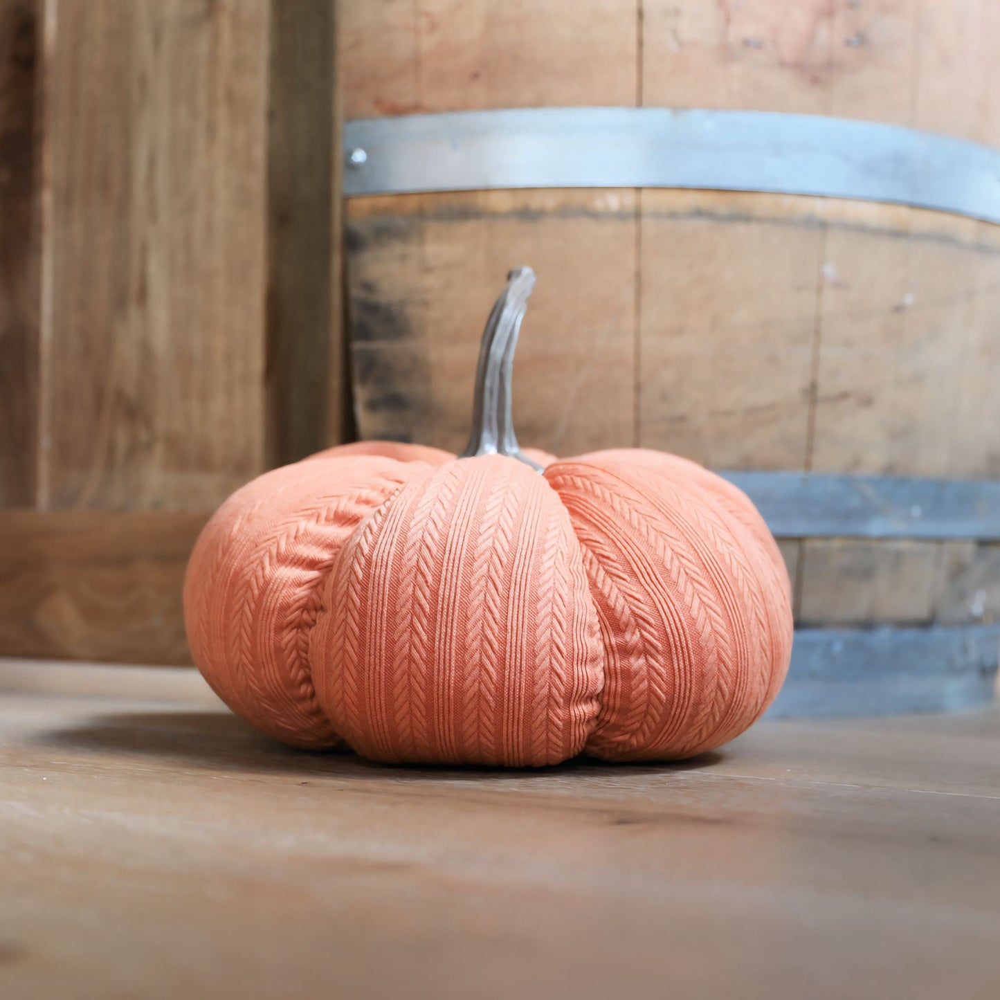 Large Plush Terracotta Pumpkin Fall Autumn Décor