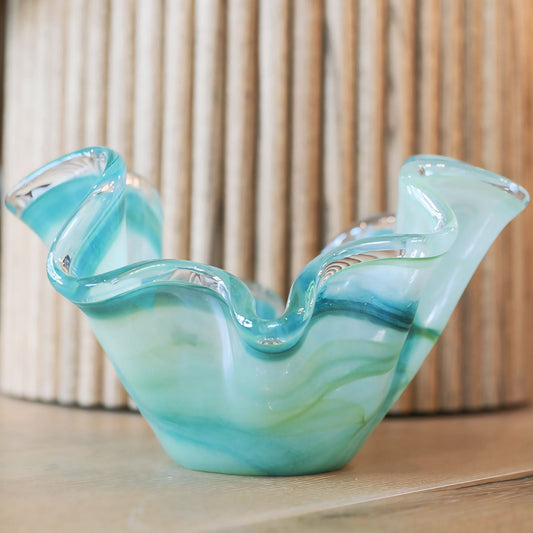 ONDA GLASS GREEN MEDIUM BOWL