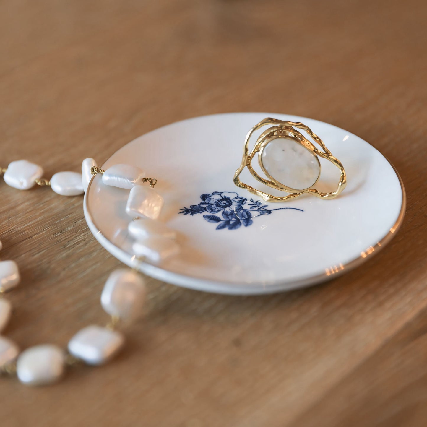 Tiny Floral Trinket Dish 4"