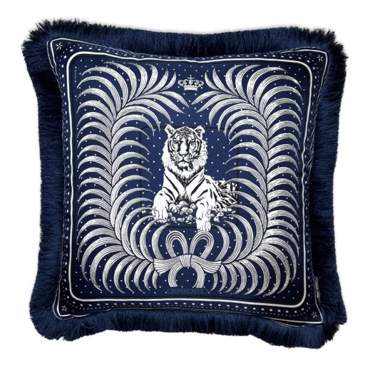 Tigre Royal Vintage Silk Scarf Pillow 24"