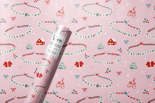 Pink Merry Swiftmas Wrapping Paper Roll