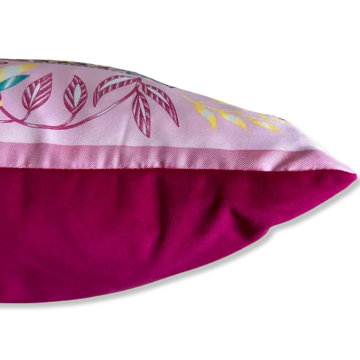 En Attendant Ulysse Vintage Silk Scarf Pillow 17"