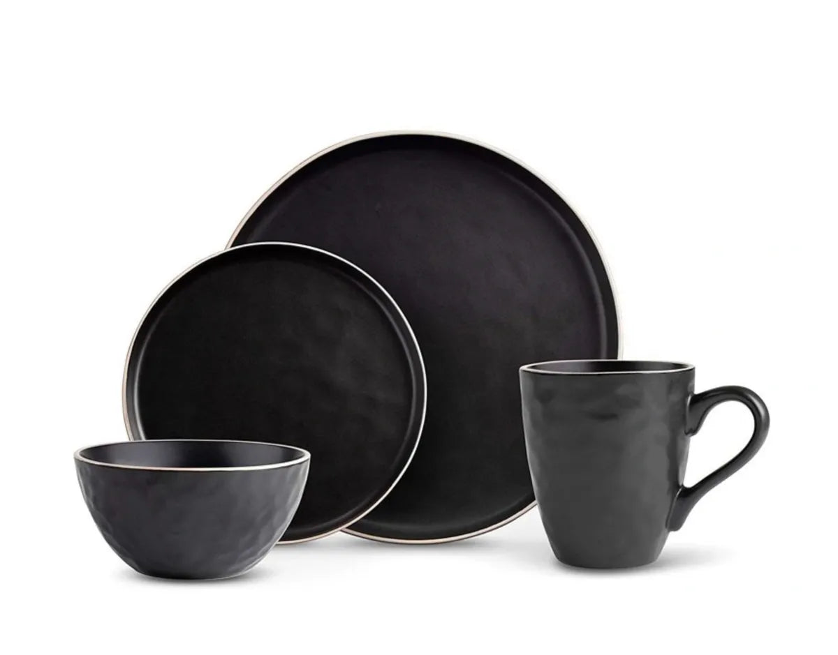 Textured Salad Plate- Black