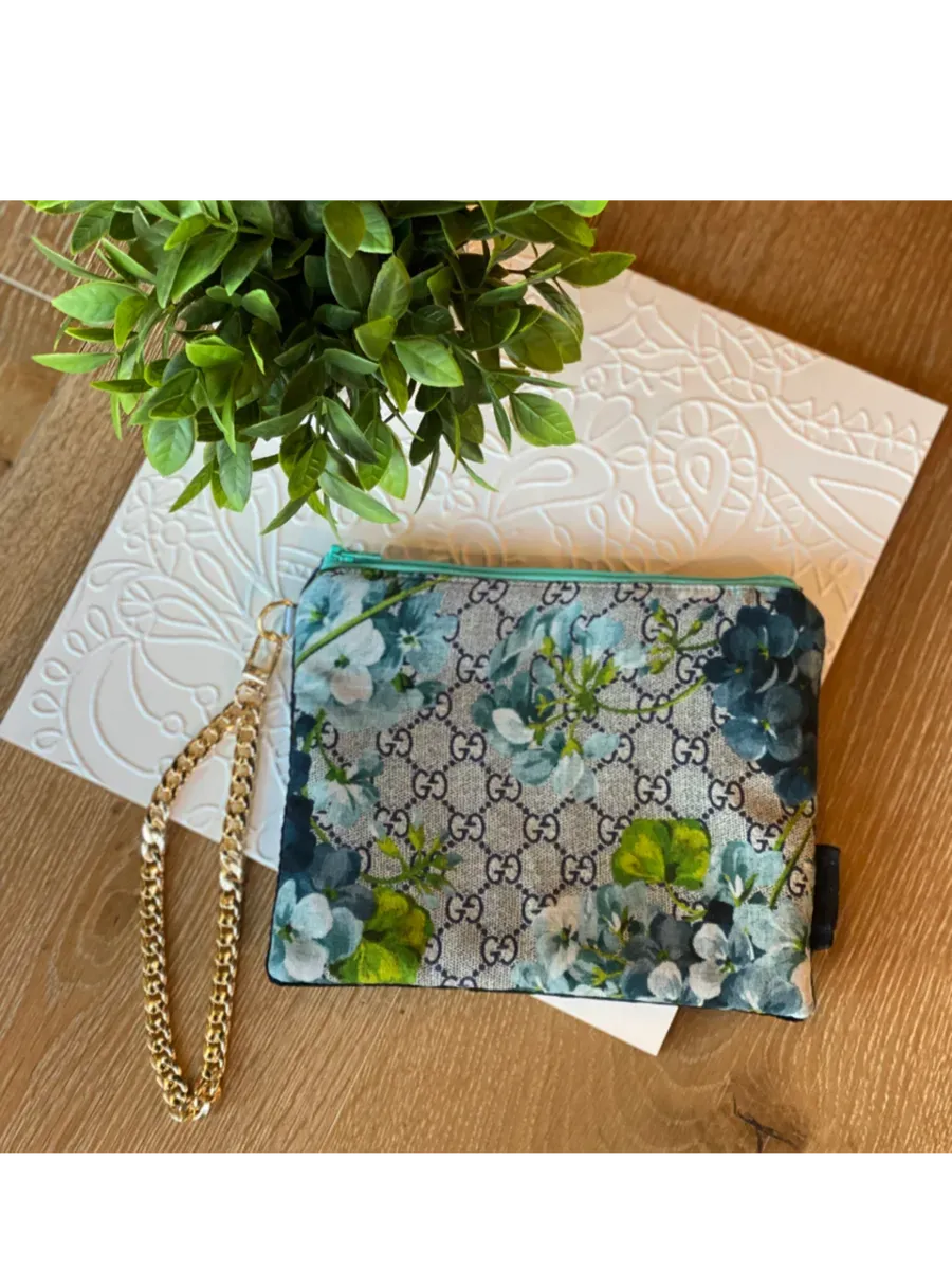 Gucci Blooms Blue Wristlet Bag