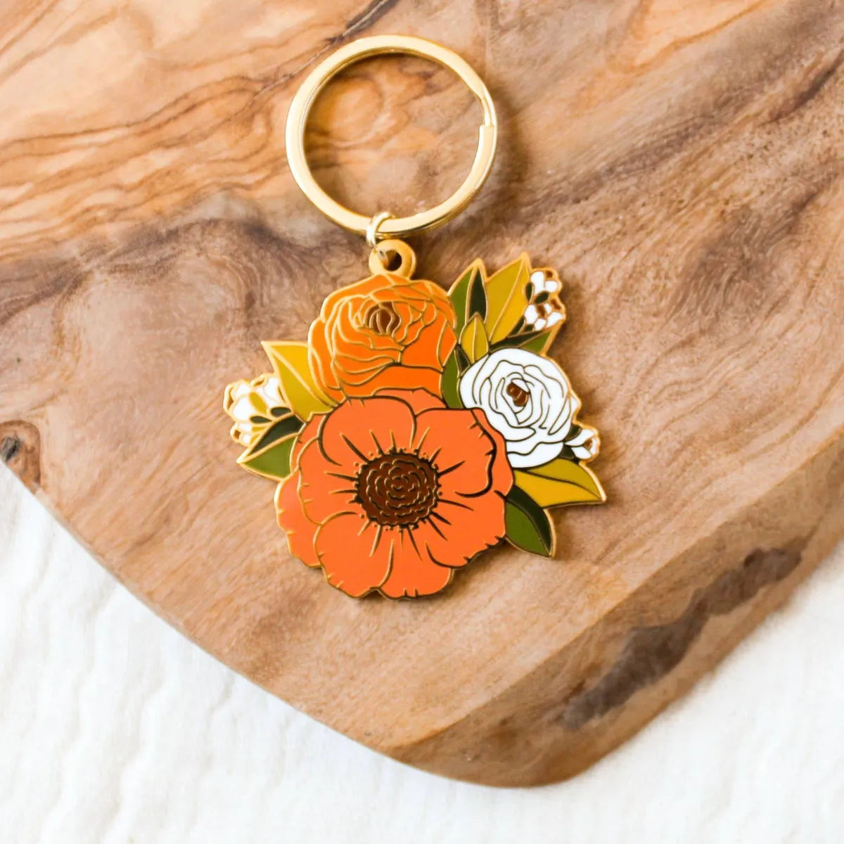 Fall Bouquet Metal Keychain