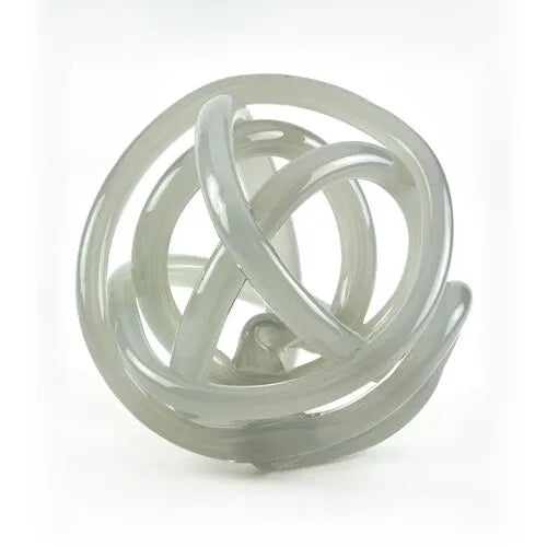 HANDBLOWN GLASS KNOT GRAY